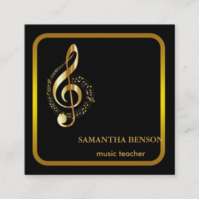 Elegante Musician Visitenkarte mit Musiknote (Vorderseite)