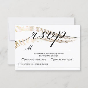 Elegante Musik Hochzeitslied Anfrage RSVP Karte