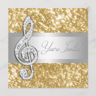 Elegante Musik-Violin-Schlüssel-Einladung Einladung