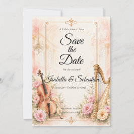 Elegante musikalische Hochzeit Save The Date