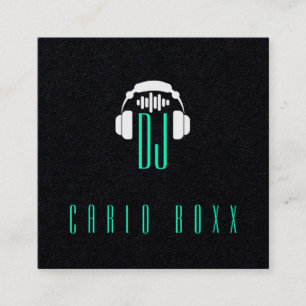 Elegante musikalische Minimalismus schwarze Visite Quadratische Visitenkarte