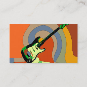 Elegante Musiklehrer Gitarre Musik Geschäftskarte Visitenkarte