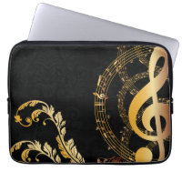 Elegante Musiknote aus schwarzem Gold