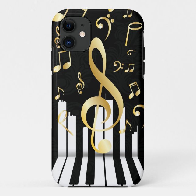 Elegante Musiknote-Klaviertasten Case-Mate iPhone Hülle (Rückseite)