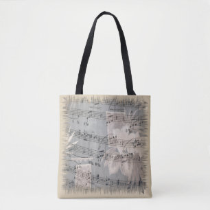 Elegante Musiknoten in Blau und Beige