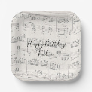 Elegante Musiknoten mit Script Paper-Tellern Pappteller