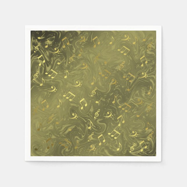 elegante Musiknoten-Papierservietten Serviette (Vorderseite)