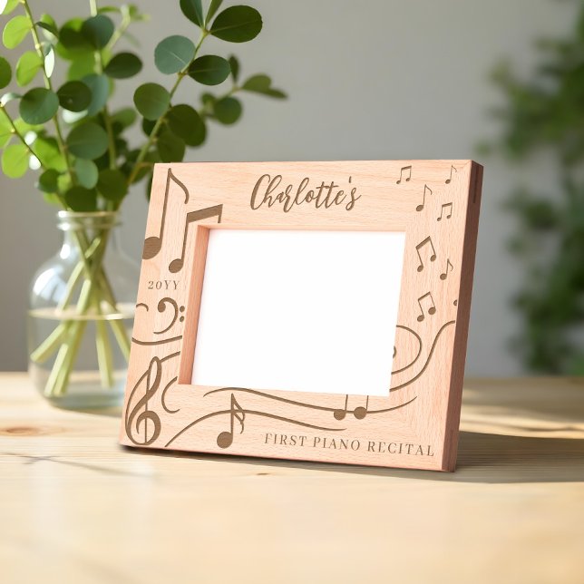 Elegante Musiknoten Personalisiert Name Keepake Geätzte Rahmen (Elegant Music Notes Personalized Name Keepsake Etched Frames)