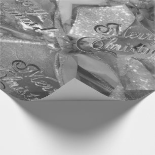 Elegante Muster Imitate Silver Gray Frohe Weihnach Geschenkpapier