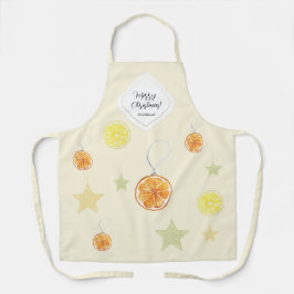Elegante Muster Orangen und Sterne auf Beige Schürze