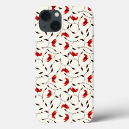 Elegante Muster Rote Blume Case-Mate iPhone Hülle