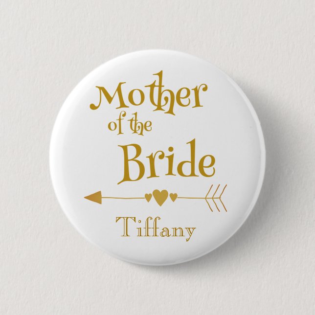 Elegante Mutter der Braut Button (Vorderseite)