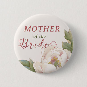 Elegante Mutter der Bride Blush Pink Bloral Aber Button