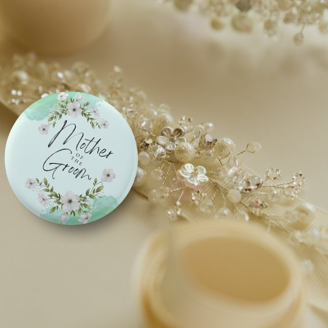 Elegante Mutter des Groom-Brautparty Button (Von Creator hochgeladen)