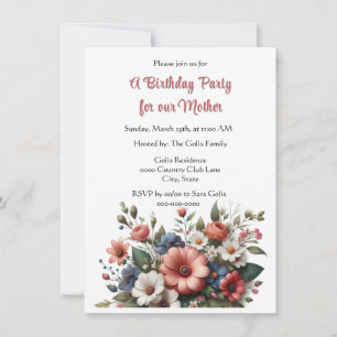 Elegante Mutter Happy Birthday Party Einladung