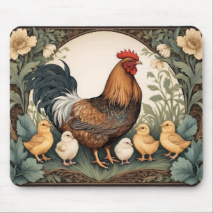 Elegante Mutter Hen mit Hühnern Mousepad