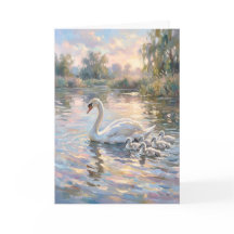 Elegante Mutter Schwan und Babys zum Muttertag