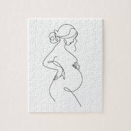 Elegante Mutter: schwangere Frauen Linie Kunst Puzzle