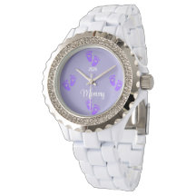 Elegante Mütter-Uhr mit Baby-Fußabdrücken