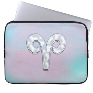 Elegante Mutter von Pearl Style Aries Zodiac Symbo Laptopschutzhülle