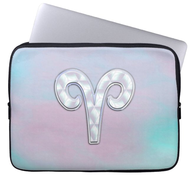 Elegante Mutter von Pearl Style Aries Zodiac Symbo Laptopschutzhülle (Vorderseite)