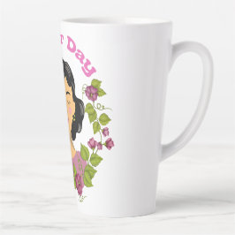 Elegante Muttertags-Blumen-Frauen-Illustration – Milchtasse