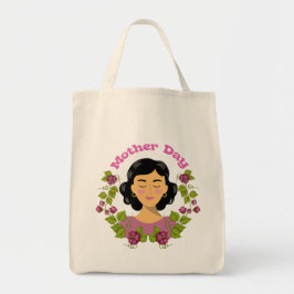 Elegante Muttertags-Blumen-Frauen-Illustration – Tragetasche