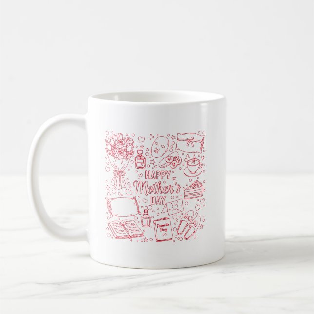 Elegante Muttertags-Kunst Kaffeetasse (Links)