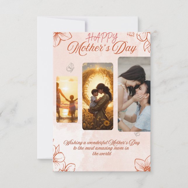 Elegante Muttertagskarte - Eine herzliche Hommage Karte (Vorderseite)