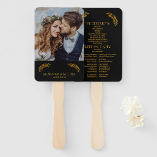 Elegante mystische Black Gold Clouds Moon Wedding Fächer
