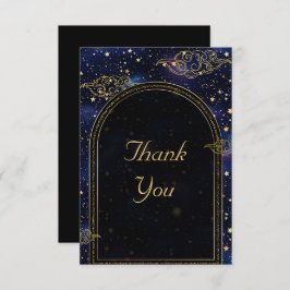 Elegante mystische Himmelshochzeit Dankeskarte