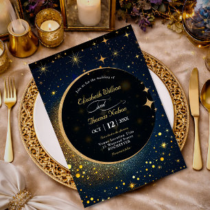 Elegante mystische Mondhochzeit Einladung