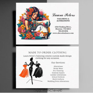 Elegante Nähmaschine für Damen Tropische Blumen Visitenkarte
