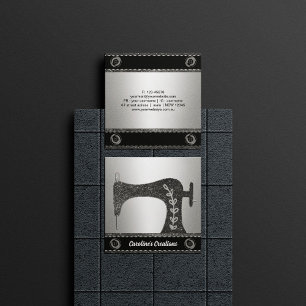 Elegante Nähmaschine Seamstress, Silber-Taste Quadratische Visitenkarte