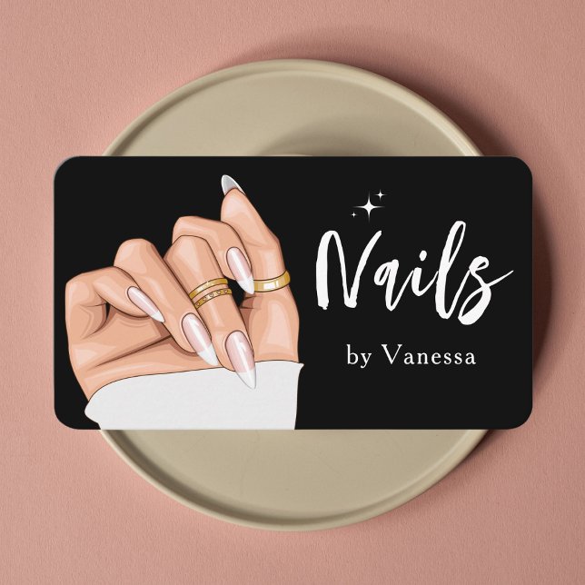 Elegante Nail Artist Salon Qr Code Business Card Visitenkarte (Von Creator hochgeladen)