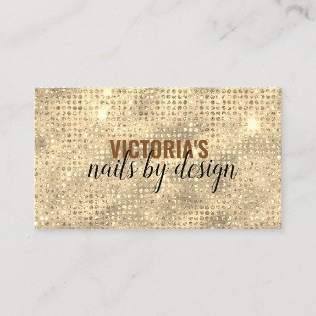 Elegante Nail Tech Diamond Glitzer Business Card Visitenkarte (Vorderseite)
