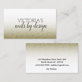 Elegante Nail Tech Gold Glitzer Business Card Visitenkarte
