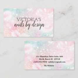 Elegante Nail Tech Pastels Glitzer Business Card Visitenkarte
