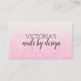 Elegante Nail Tech Pink Glitzer Business Card Visitenkarte