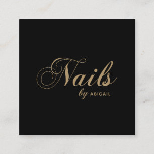 Elegante Nails nach "Name" QR Code Social Media Bl Quadratische Visitenkarte