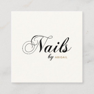 Elegante Nails nach "Name" QR Code Social Media El Quadratische Visitenkarte