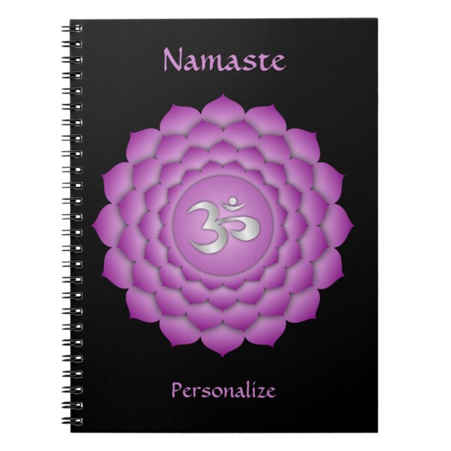 Elegante Namaste Violet Crown Chakra Persönlich ge Notizblock (Vorderseite)