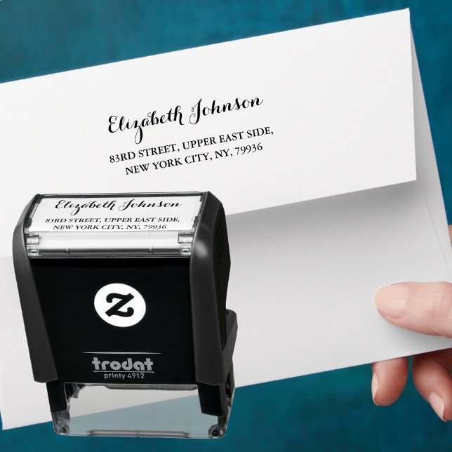 Elegante Name-Rücksendeadresse Design DIY erstelle Permastempel (Elegant Name Return Address Create Make Design DIY Self-inking Stamp)