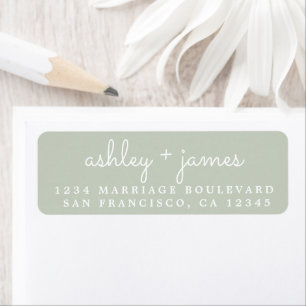 Elegante Namen Pastel Green Wedding Rücksendeadres