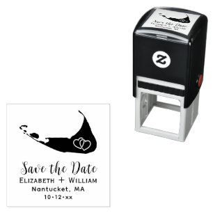 Elegante Nantucket-Karte Hochzeit Save the Date Permastempel