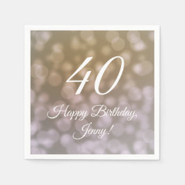 Elegante Napkins zum 40. Geburtstag für sie Serviette