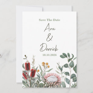 Elegante Native Floral Save the Date Card