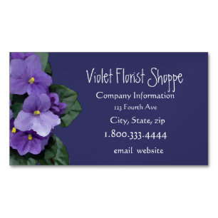 Elegante Nature Blume Afrikanische Violettszene Pf Magnetische Visitenkarte