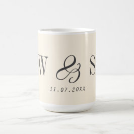 Elegante natürliche Creme erste Hochzeit Paare Kaffeetasse