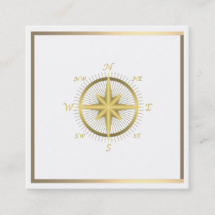 Elegante Nautical Compass Business Card Quadratische Visitenkarte